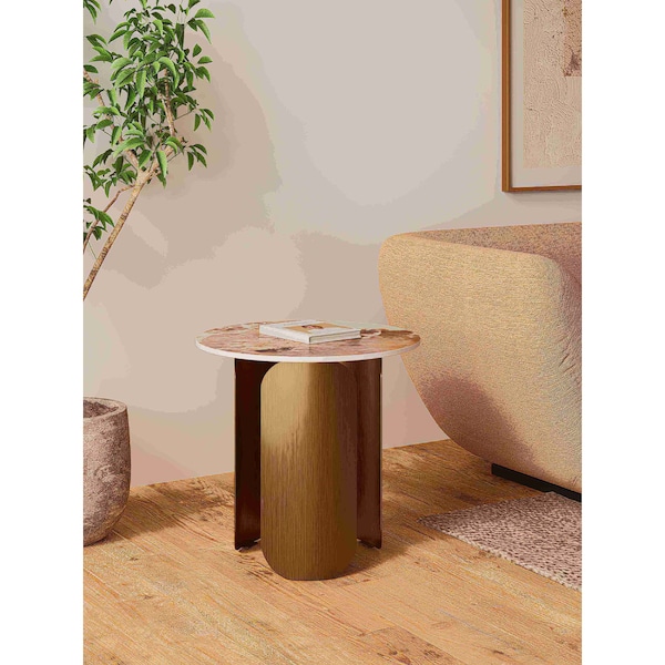 Manhattan Comfort Monica End Table in Gold ET009 - main